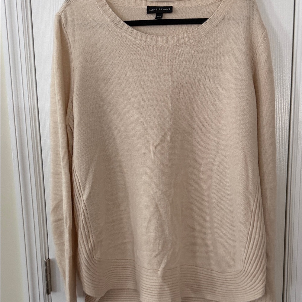 Lane Bryant Cream Textured Knit Sweater Plus Size 22W Lightweight - Picture 2 of 10
